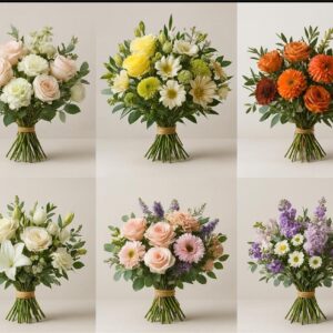 eco soy wax candle bouquet with dried flowers – handmade floral décor (15 cm) (kopija)
