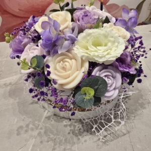 eco soy wax candle bouquet with dried flowers – handmade floral décor (15 cm) (kopija)